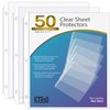 KTRIO Sheet Protector 8.5 x 11 inch Non-Glare Clear Page Protectors, Plastic Sleeves for Binders, Paper Protector for 3 Ring Binder Letter Size Top Loading, 50 Pack