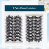 TEESTOU False Eyelashes 25MM Mink Lashes Strip Long Big Thick Fake Eyelashes Wispy Fluffy Halloween Eyelashes Pack 8 Pairs