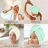 MaopaoBeauty Hair Towel Wrap for Women Super Absorbent Hair Towel Wrap for All Hair Long&Thick Hairs Turban Head Wrap with Pineapple Plaid Design(Beige&Green)