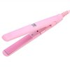Portable 4 Colors 2 in 1 Mini Hair Straightener, Multifunctional Use Ceramic Tourmaline Plate Beauty Flat Iron Heating Curler ( US 110V-240V)