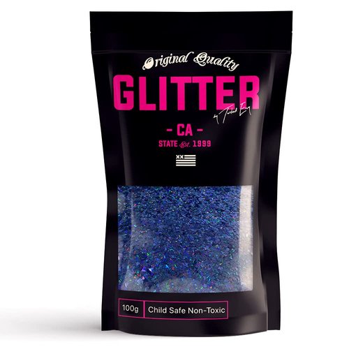 BLUE Holographic TRIANGLE Glitter Body Glitter for Hair Glitter, Nail Glitter, Rave accessories 50g / 1.75oz - 2mm - 0.078"