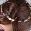 Yheakne Boho Moon Star Headband Gold Rhinestone Head Chain Crystal Headband Hair Band Sparkle CZ Hair Chain Headpieces Decorative Headdress Wedding Hair Accessories for Women and Girls