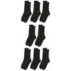 MediPEDS Men's 8 Pack Diabetic Crew Socks with Non-Binding Top, Black, Shoe Size: Men 9-12 / Women 10-13