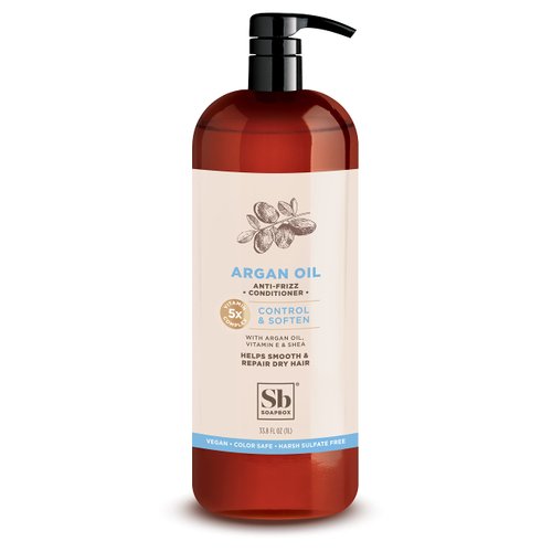 Soapbox Argan Oil Conditioner, Sulfate Free, Paraben Free, Silicone Free, Color Safe, and Vegan Hair Conditioner (33.8 Ounces)
