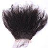Afro Kinky Curly Lace Closure Human Hair 4"x4"Size Free Part Top Full Frontal Closure Piece with Baby Hair Remy Hair Extension 08"inch