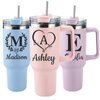 Elemtansy Ships Next Day, Personalized 40 Oz Tumbler with Handle and Straw, Custom Stainless Steel Insulated Tumbler with Name Travel Coffee Mug Personalized Gifts for Women Girls