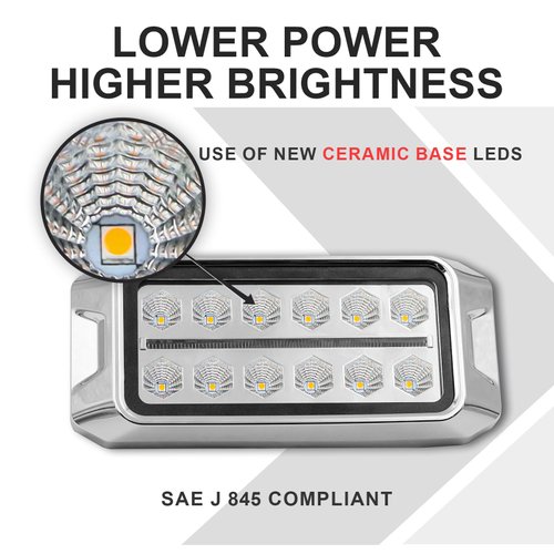 Agrieyes 2 in 1 Amber Strobe Lights, with White Position Light, 12W Surface Mount Flashing Lights for Vehicles, LED Emergency Lights for Trucks, Constrution, Rescue, Ambulance