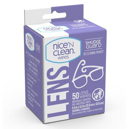 Nice 'N Clean 50 Lens Wipes Pre-Moistened Non-Scratching Non-Streaking Anti-Fog