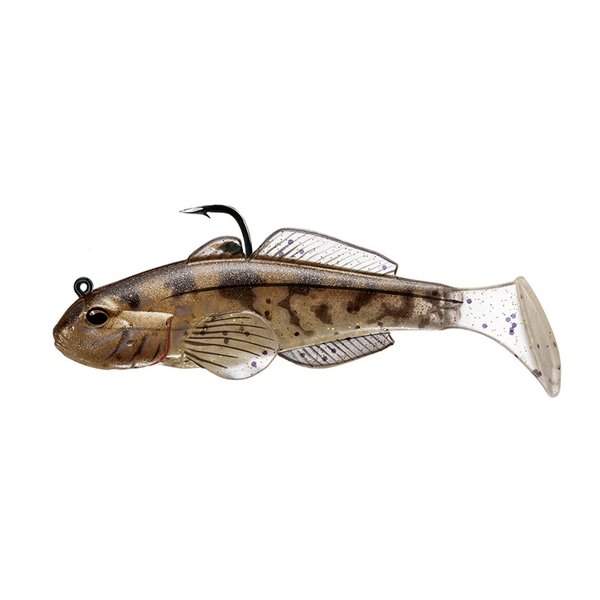 LIVE TARGET Fishing Tackle Lures Goby Paddle Tail Natural-Bronze, Multicolored, One Size, GOB90PT601