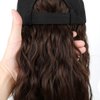 AynnQueen Baseball Cap with Hair Extensions for Women Adjustable Hat with Synthetic Wig Attached 8inch Kinky Curly Hair Black Baseball Cap (Medium Brown)