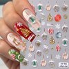 Christmas Nail Art Stickers Decals Christmas Crystal Ball Nail Stickers Winter Snowman Snowflakes Xmas Tree Design Christmas 5D Embossed Nail Decals Manicure Supplies for Holiday Nail Art Decorations