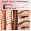 Generic Eyebrow Pencil,3D Microblading Eyebrow Tattoo Pencil 4 Fork Tip,Eye Makeup Long-Lasting Waterproof & Smudge-proof Natural Eyebrow Hair Eyebrow Pencil (3#light brown)