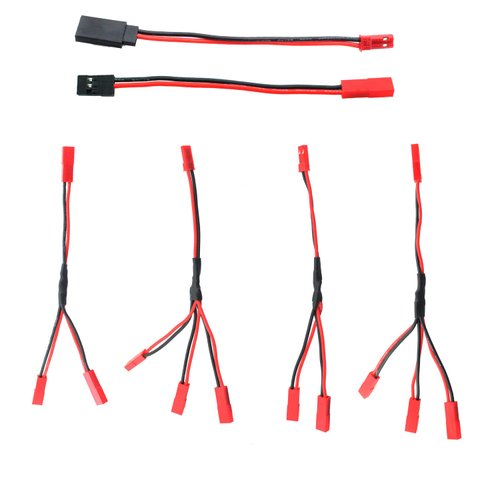 Maxmoral 6PCS JST Plug Splitter JST Male Female Y Cable JST Y Parallel Adapter Harness JST to JR Adapter for Cooling Fan ESC Battery Motor of RC Car Crawler Truck