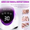 220W UV LED Nail Lamp，UV Light for Nails Gel Polish with 57 Lamp Beads 4 Timer Setting & LCD Touch Display Screen, Auto Sensor, Professional Nail Light UV Nail Lamp for Gel Nails