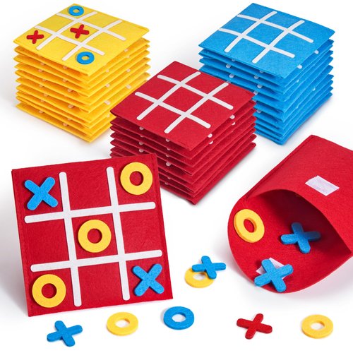 JoyCat Tic Tac Toe Strategic Board Game for Kids and Family,Birthday Party Favors,Goodie Bag Stuffers,End of Year Student Gifts with Envelope,Easy to Store(Bulk Pack of 48)