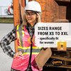 Pioneer Safety Vest for Women with Pockets - Hi-Vis Reflective Tape - for Construction - Pink
