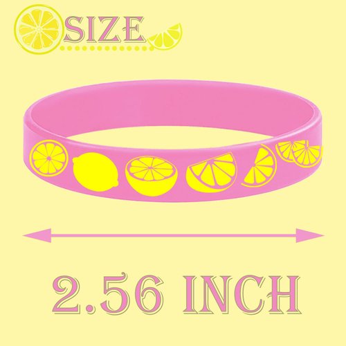 BignzwUra 24PCS Lemon Cutie Themed Party Rubber Bracelets Yellow Lemon Baby Shower Birthday Party Favors Supplies Decorations Goodie Bag Silicone Wristbands