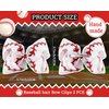Whaline 2Pcs Baseball Glitter Hair Bow Clips Red and White Baseball Cheer Grosgrain Ribbon Barrettes Alligator Clips Hair Accessories for Girls Teens Toddlers