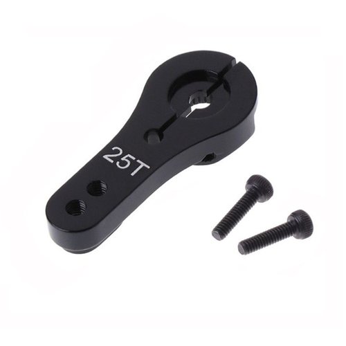 5 Pack ShareGoo 25T Aluminum Servo Horns M3 Threads Metal Steering Arm for RC Car Truck Buggy Airplane-Black