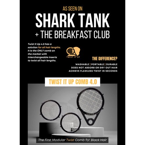 Twist It Up Comb 4.0 Modular Comb - Alternative to Hair Sponges for Black Men Curls and Sponge for Hair, Tennis Racket for Hair Twist Comb