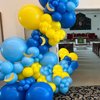Yellow Blue Clear Balloon, 60 Pcs 12 Inches Metallic Blue Cartoon Theme Balloon Garland Arch Kit for Kids Baby Shower Anniversary Engagement Birthday Wedding Graduation Party Decorations