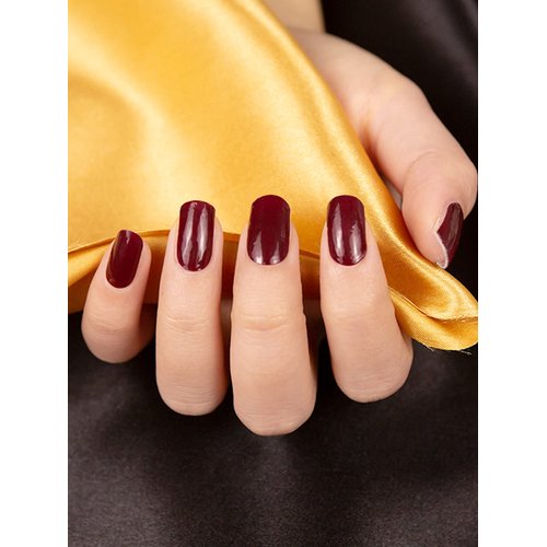 Kalolary 20PCS Semi Cured Gel Nail Polish Strips, Wine Red Adhesive Full Wrap Gel Nail Art Sticker, Waterproof Gel Nail Wrap Stickers with Nail File and Stick（UV/LED Lamp Required）