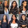Orijodie 5x5 HD Lace Closure Wigs Human Hair Body Wave Lace Front Human Hair Wigs for Women 10A Unprocessed Brazilian 5x5 Lace Wig Pre Plucked with Baby Hair 180 Density Natural Color 24Inch