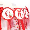 Strawberry 1st Birthday High Chair Banner - Berry Sweet Party Strawberry Girl First Birthday Decorations,Strawberry One Banner,Girls First Birthday (Strawberry Banner)