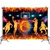 Basketball Theme Photography Backdrop 8x6FT Star Slam Dunk Basketball Sports Background for Boys Basketball Happy Birthday Party Decorations Supplies