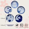 LOVE LOVE JAPAN Dessert Sushi Soy Sauce Salad Small Plate Set Ceramic Cats Design Set of 5 Made In Japan Sleeping Cat