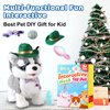 Walking Husky Barking Dog Toy for Child Kid Licking Talking Dog with Leash, Interactive Puppy that Barks Tail Wagging Plush Robot Dog Singing Electric Pet Pretend Dog Dress Up Christmas Boy Girl Gift