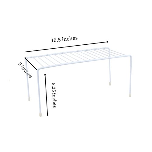 Evelots Wire Rack Cabinet Shelf Organizer Set of 2 White Kitchen Organization, Bathroom Cabinet Organizer, Food Pantry Organization and Storage Shelves