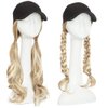 S-noilite 16" Baseball Cap with Hair Baseball Hats with Hair Attached Curly Wavy Cap Wig with Hair Extensions Adjustable Culry Baseball Hat Wig for Women (16" -Curly, Sandy Blonde & Bleach Blonde)