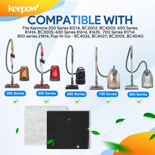 KEEPOW CF-1 Hepa Filter Replacement Compatible with Kenmore Sears Progressive CF-1, Progressive & Whispertone, Panasonic Models, Including 86883, 86880, 20-86883, 2086883, 8175084 (10 Pack)