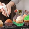 Football Party Supplies: 96-Count Football Cupcake Liners & 96pcs Cupcake Toppe -Game Day, Birthday, and Tailgate Parties - Premium Football Cake Decorations - Football Party Favors