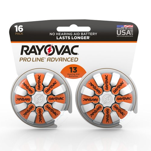 Rayovac Mercury Free Proline Advanced Size 13 Hearing Aid Batteries, Total of 48 Batteries
