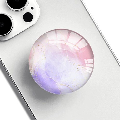 Ksadiye Phone Grip with Expanding Kickstand,Cell Phone Collapsible Stand Pink Marble Design for Smartphones