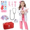 PARTTELY Doctor Costume for Kids, Halloween Costumes Career Day Costume for Kids aged 3-8, Kids Scrubs with Lab Coat