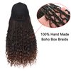 Goddess Box Braids Braiding Hair Baseball Cap Hat Wig Bohemian Curly Ends Braids Hat with Braided Boho Hair Extensions for Black White Women Synthetic Braids Hat Wig with Hair Attached (20inch, T30)