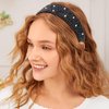 Amariver Black Rhinestones Headbands for Women Sparkly Pearls Head Band Beaded Wide Hair Band Crystal Headband Elastic Headbands Non-slip Fancy Hair Accessories for Women Girls