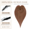 Rich Choices Hair Toppers for Women Real Human Hair Remy Human Hair Topper for Women 12inch #4 Medium Brown Hair Toppers for Thinning Hair Clip in Hair Topper Silk Base More Realistic