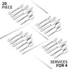 20 Piece Silverware Set, ENLOY Stainless Steel Flatware Cutlery Set, Kitchen Utensil Set Service for 4, Include Knife Fork Spoon, Mirror Polished, Dishwasher Safe