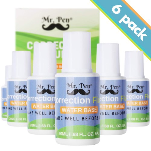 Mr Pen- Correction Fluid, Pack of 6, White Out, Whiteout, White Out Liquid, Liquid White Out, Liquid Paper Correction Fluid, Liquid White Out Correction Fluid, White Out Liquid Correction Fluid