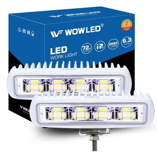 WFPOWER LED Spreader Lights for Boat, 6.3inch 2 Pack 72W Waterproof T-Top Boat Spreader Light Deck Dock Marine Spreader Flood Lights, COB Spotlight 12V White Marine LED Light for Boat Pontoon Fishing