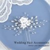 YBSHIN Wedding Hair Accessories for Women Silver Flower Hair Clips Rhinestone Bridal Headpieces Pearl Hair Accessories for Women and Girls