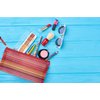 Selizo 6 Pcs Pencil Pouch Plastic Pencil Cases Zipper Mesh Pouch Bag for Office Pen Cosmetic Makeup