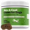 Deley Naturals Omega Skin and Coat Chews, Omega 3 Fish Oil with DHA & EPA, Biotin, Collagen, Vitamins C, E, and Zinc, Supports Shiny Coat, Allergies, Itching, Salmon Flavor, 90 Chews—Made in The USA