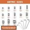 360 Pcs 25 Size Set Screw Assortment Kit Metric & SAE Allen Set Screws for Bathroom Fixture 304 Stainless Steel Internal Hex Drive Cup-Point for Door Knob, Faucets(M3-M8, 1/8"-40 to 5/16"-18)