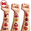 96 PCS Ladybug Temporary Tattoos Sticker Bug Birthday Party Decorations Supplies Favors Celebration Gifts for Girls Boys Baby Showers Prizes Cute Beetle Tattoo School Reward Themed