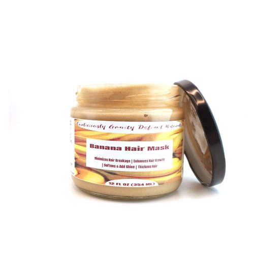 Banana Hair Mask Infused with Collagen & Coconut Oil for Soft, Silky Hair | Minimize Hair Shedding, Repairs Split End, Fights Hair Loss, Adds Shine & Moisture | Safe for Women, Men & Children's Hair